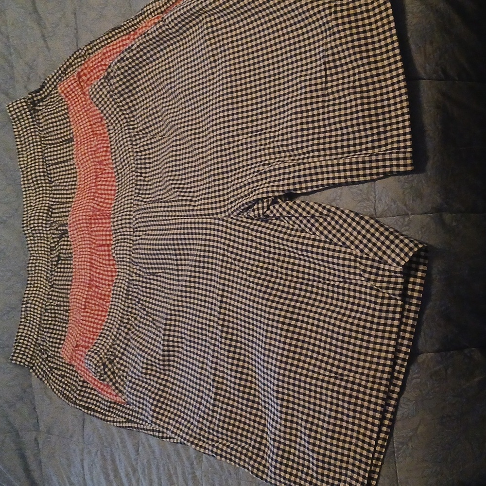 Country Store Size 2X Stylish Gingham Women's Short Set of 3- Black, Red, & Navy